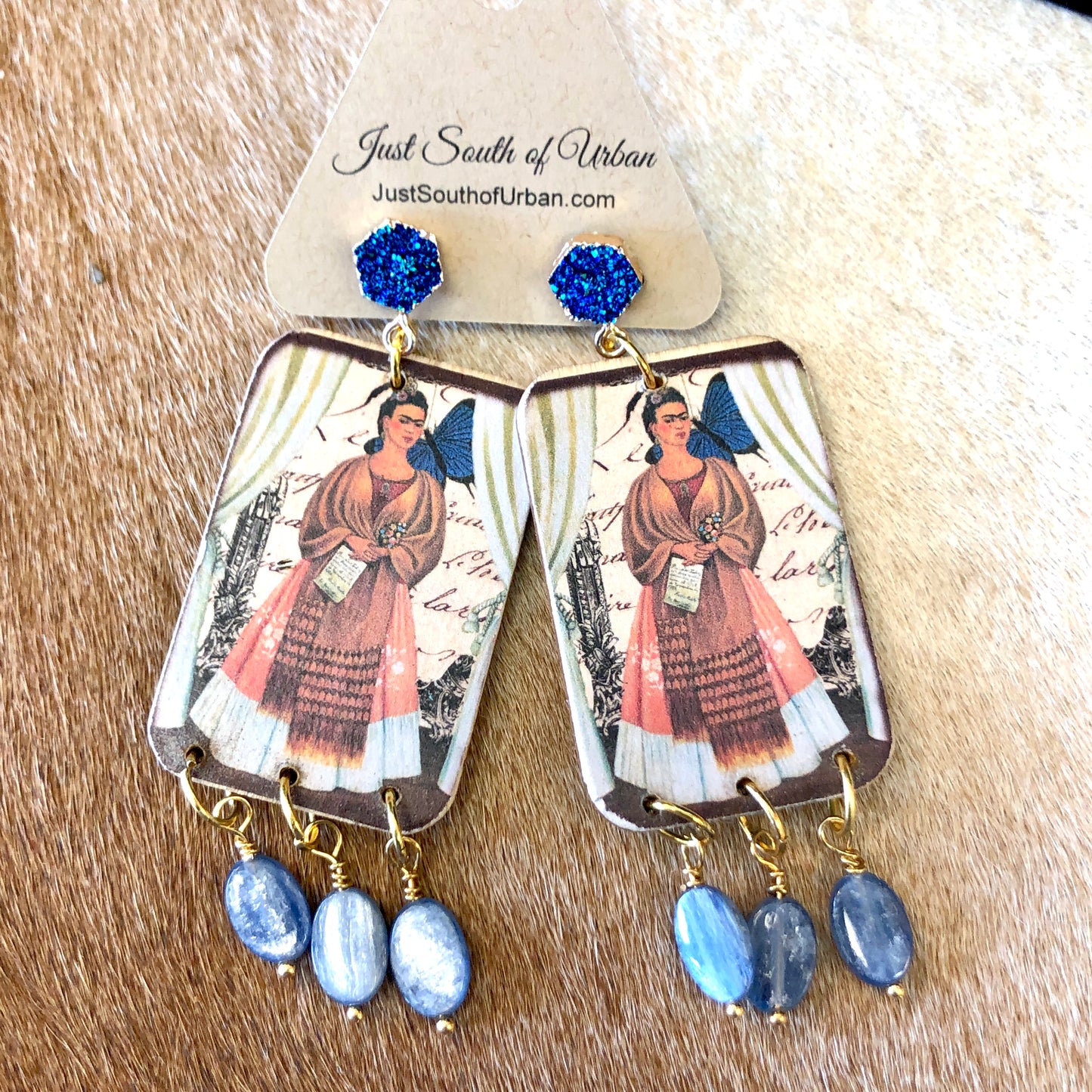 Artful Earrings, Mexican Artist Portrait, Lightweight Statement Earrings, Handmade
