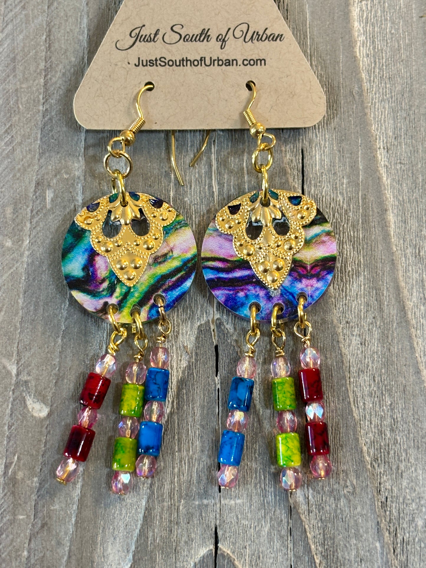 Ornate Bohemian Earrings 3 inches long