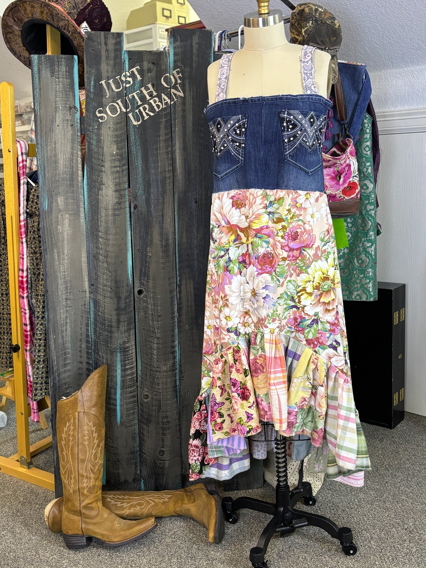 Summer Bohemian Floral Dress, Size Large, 10-12