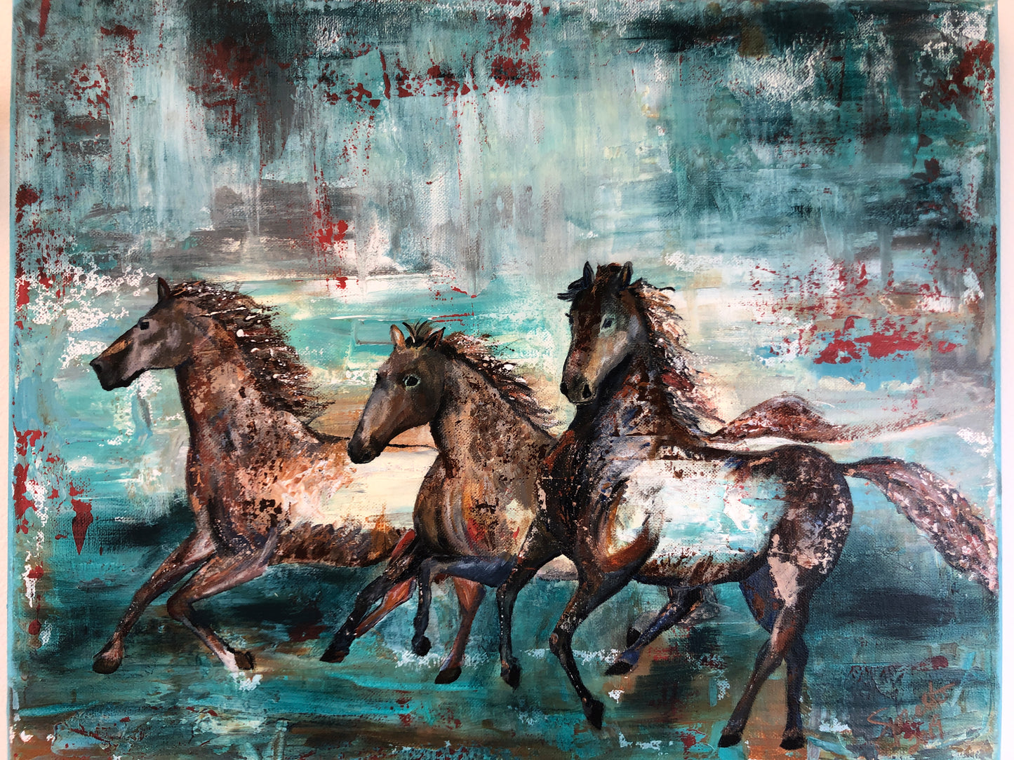 Wild and Free Horse Painting, 16 x 20 inches, Acrylics, Original Art