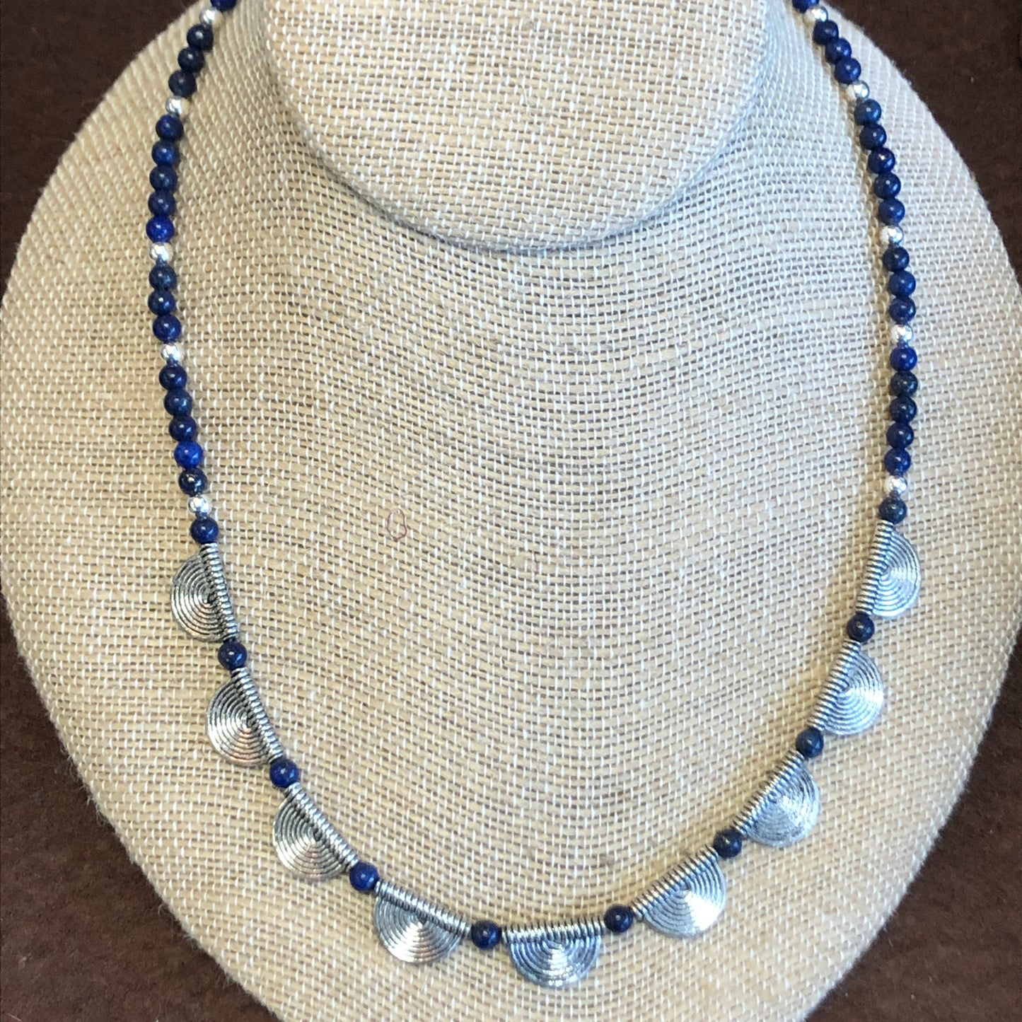 Lapis and Silver Tone Necklace