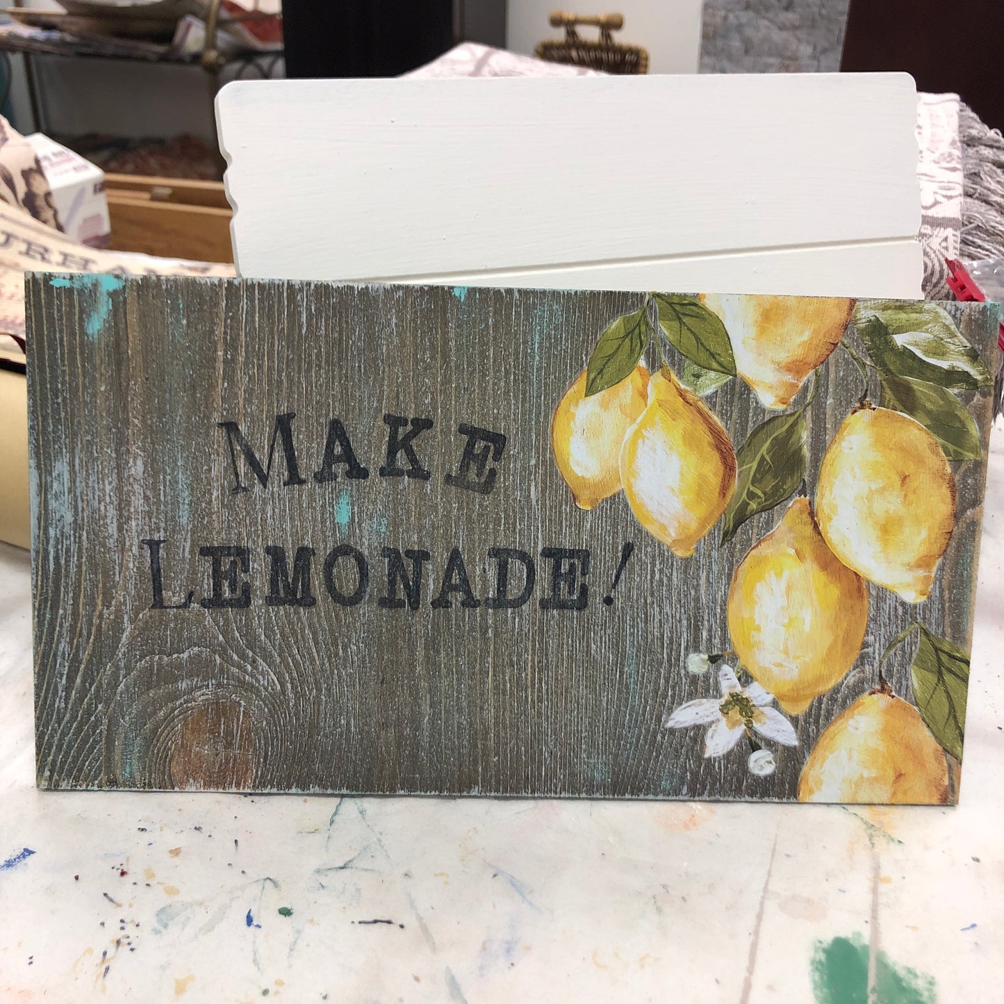 Signs, Make Lemonade, Wall Art, Hand Painted