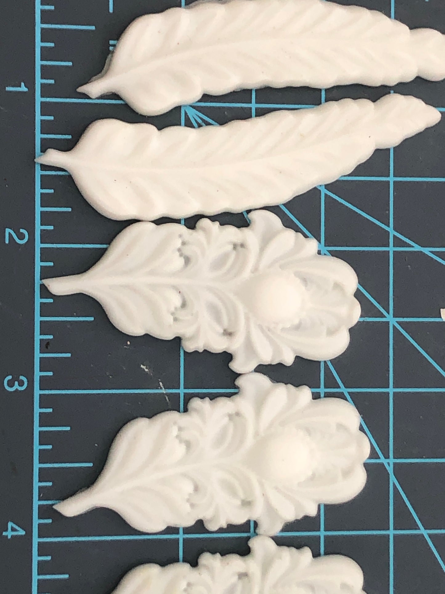 LOT of 12, Pre-Cast Mould, Resin, Feathers, Postage Stamps, Clocks