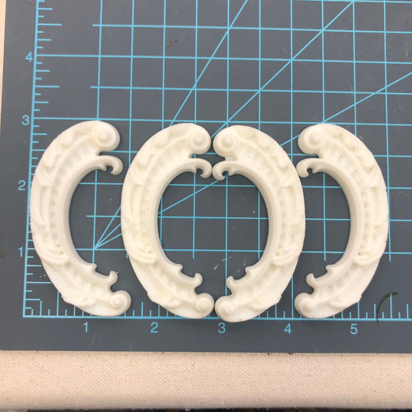 LOT of 4, Pre-Cast Mould, Resin, Scrolls