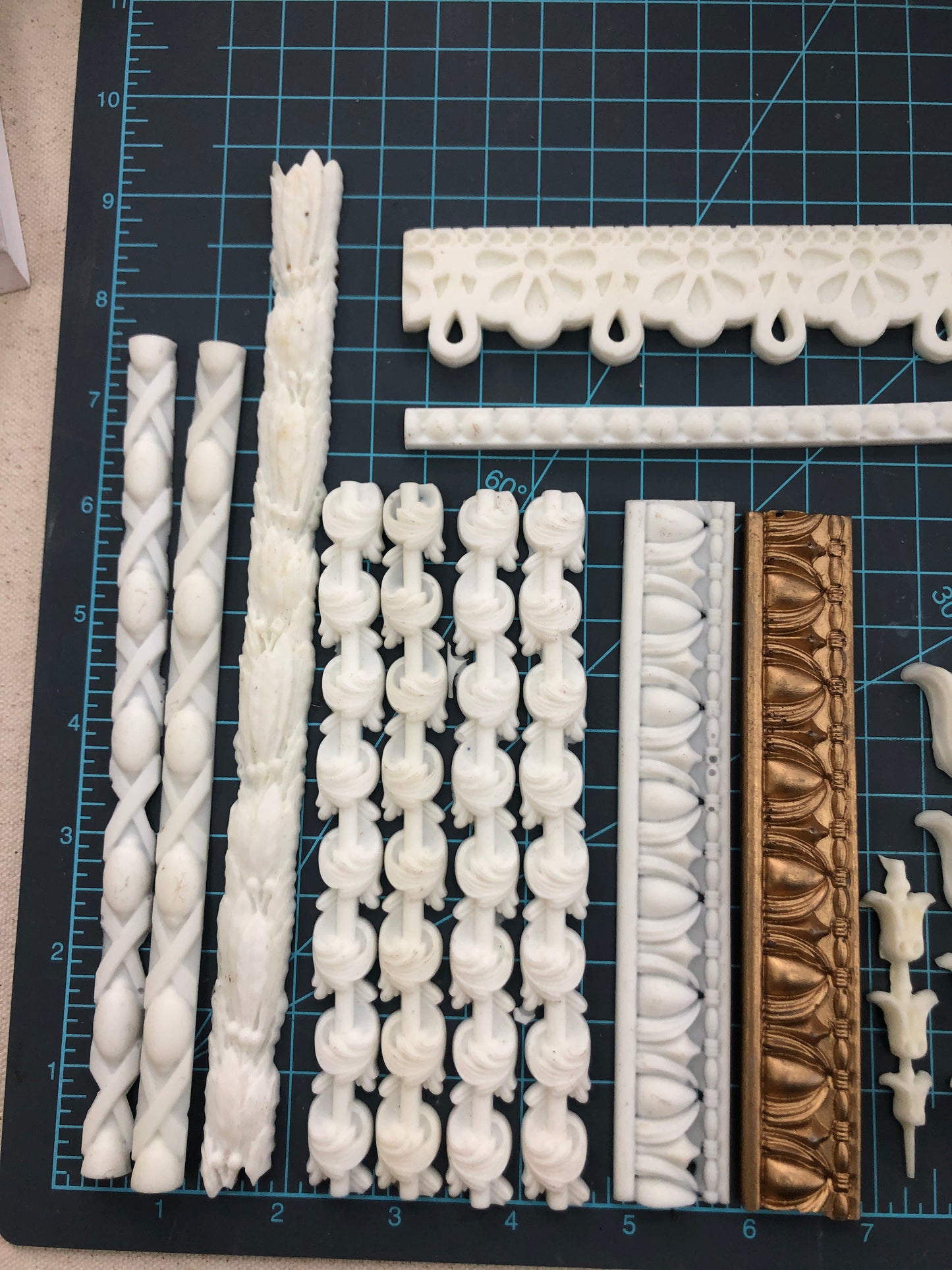 BIG LOT of Pre-Cast Moulds, Resin, Scroll, Fountains, Leaves, Borders, Edges