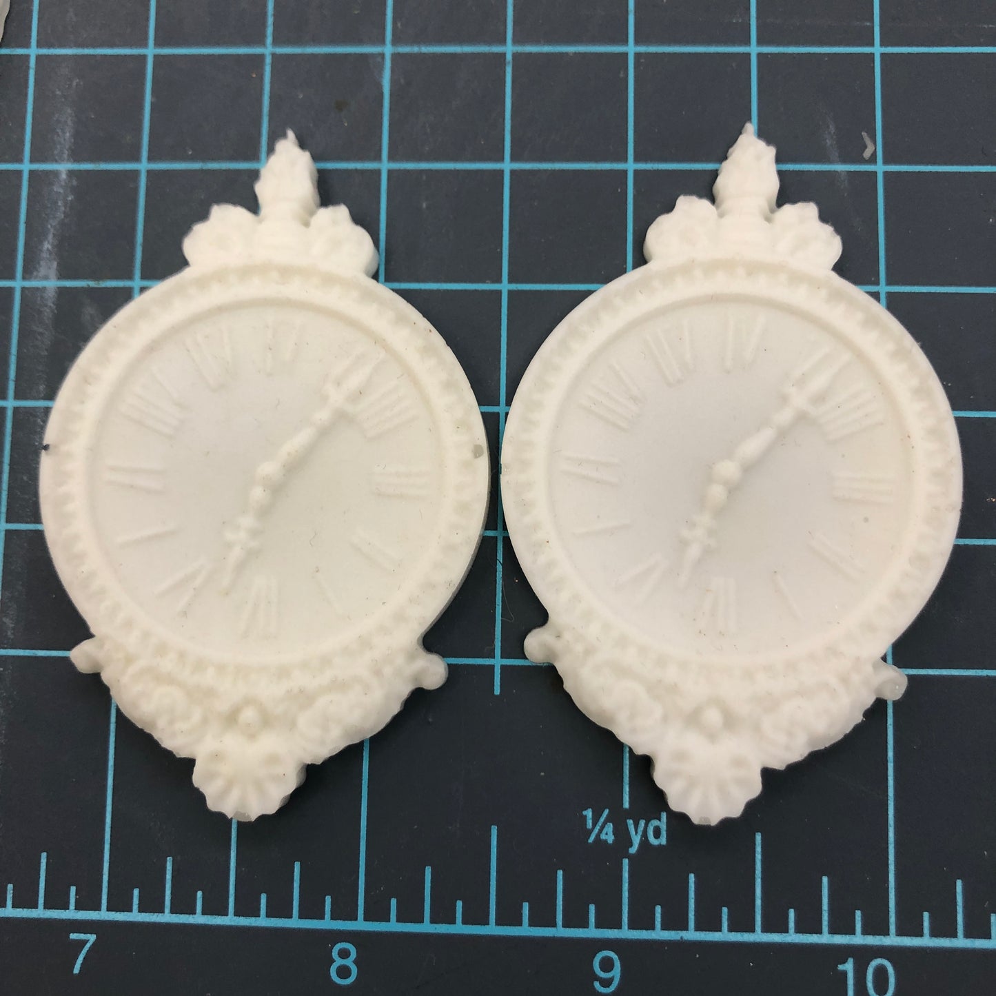 LOT of 12, Pre-Cast Mould, Resin, Feathers, Postage Stamps, Clocks