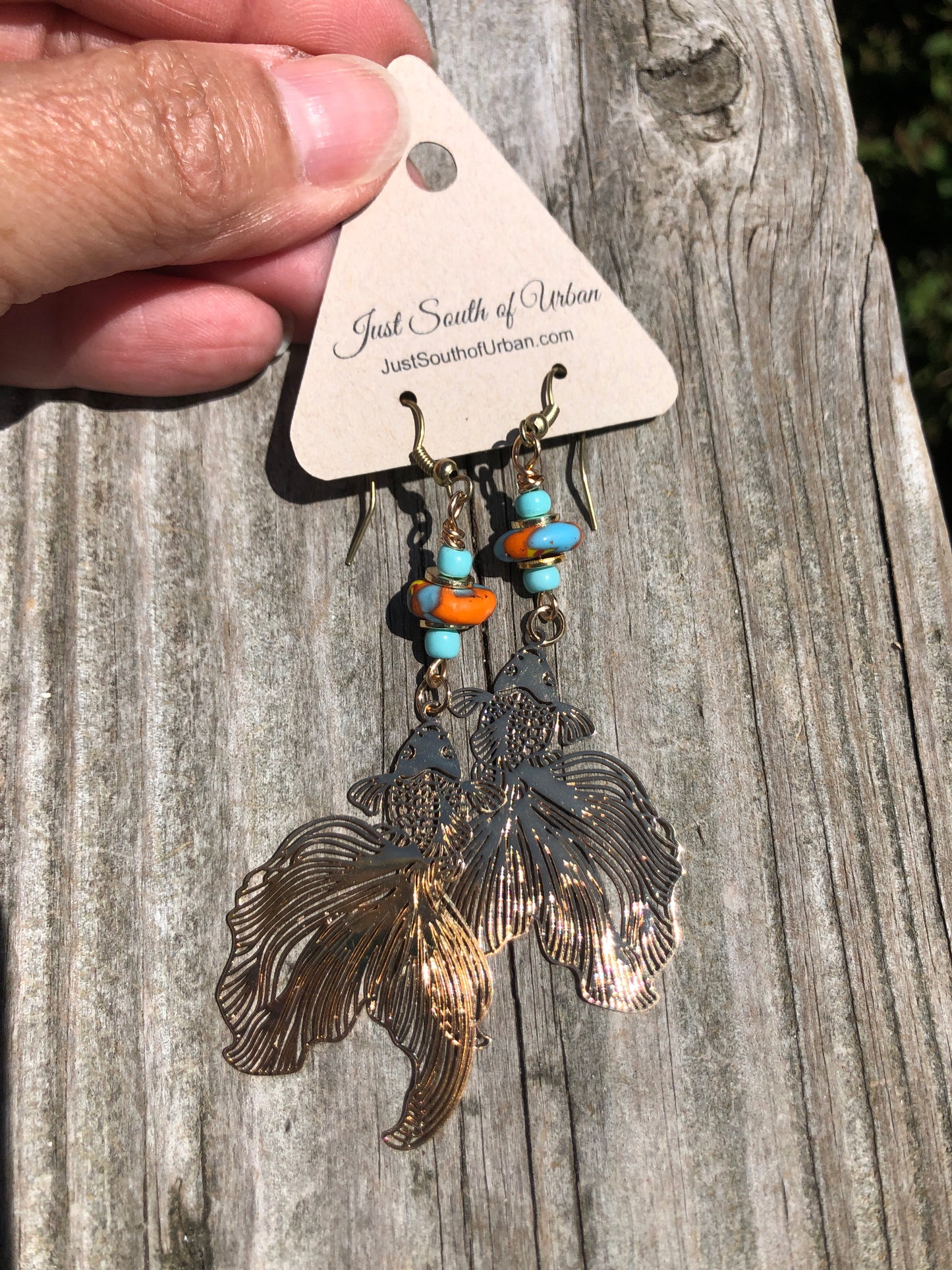 Don't Be Koi Earrings, Gold Fish Earrings