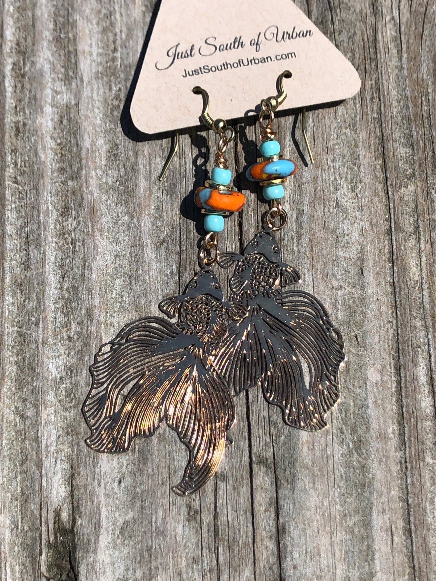 Don't Be Koi Earrings, Gold Fish Earrings