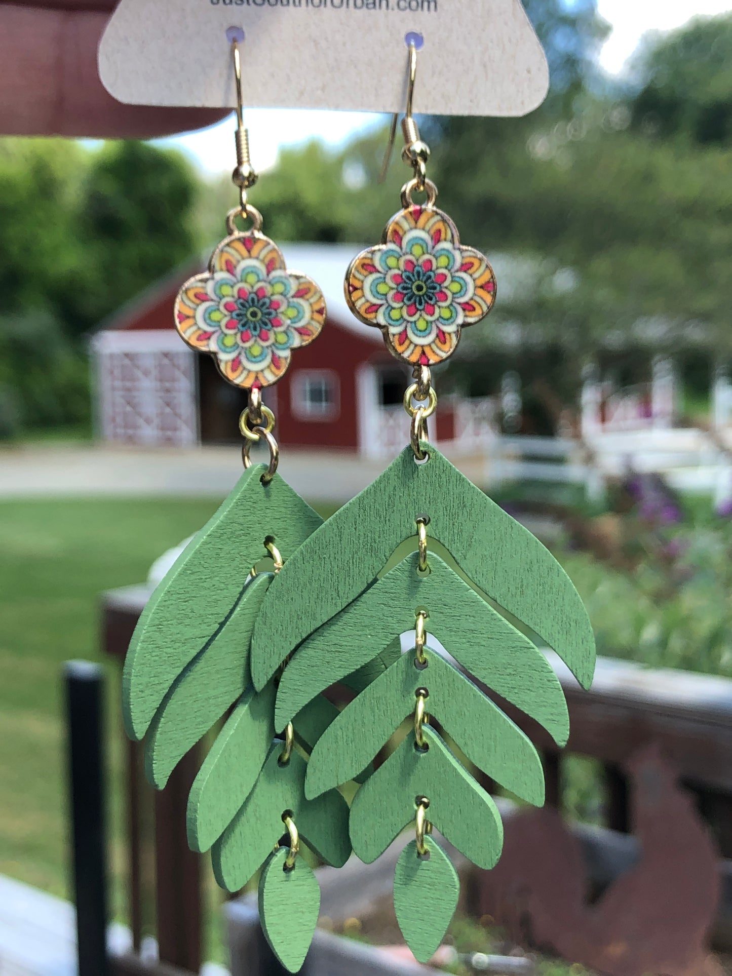 Boho Leafy Earrings, SUPER LIGHTWEIGHT