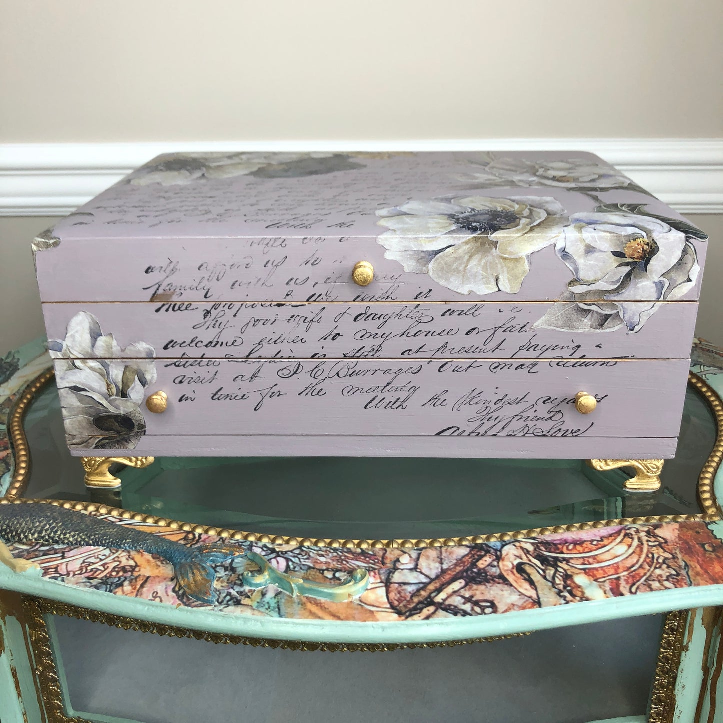 Romantic Dreams, Vintage Floral Jewelry Box