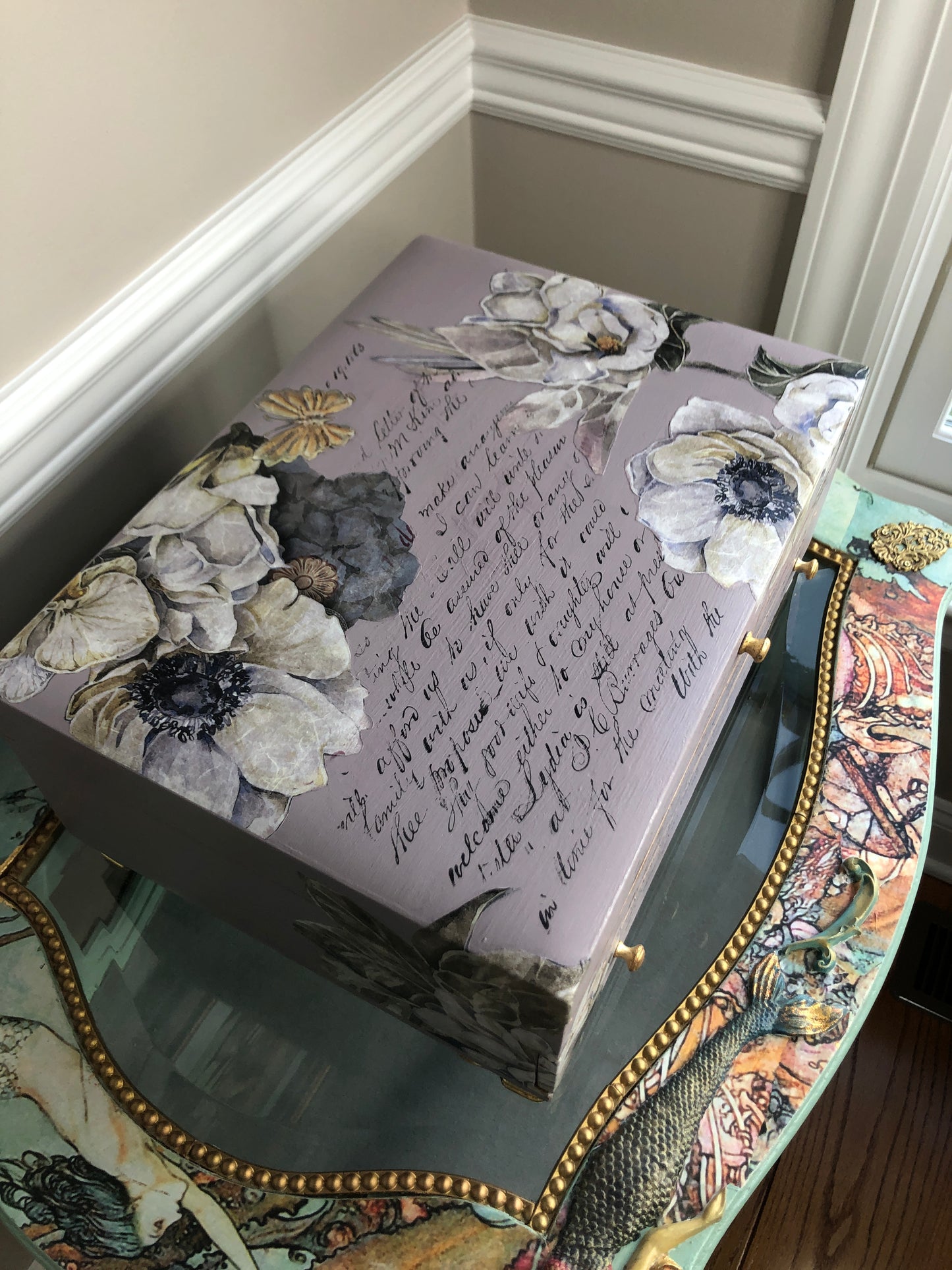 Romantic Dreams, Vintage Floral Jewelry Box