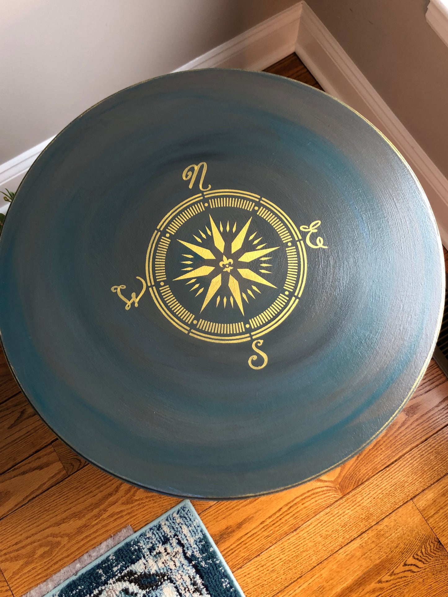 Fortune Favors the Bold! Hand Painted and Decoupaged End Table, Non-Toxic, Plastic Free Paint, Crystal Ball, Fortune Teller, Art Deco