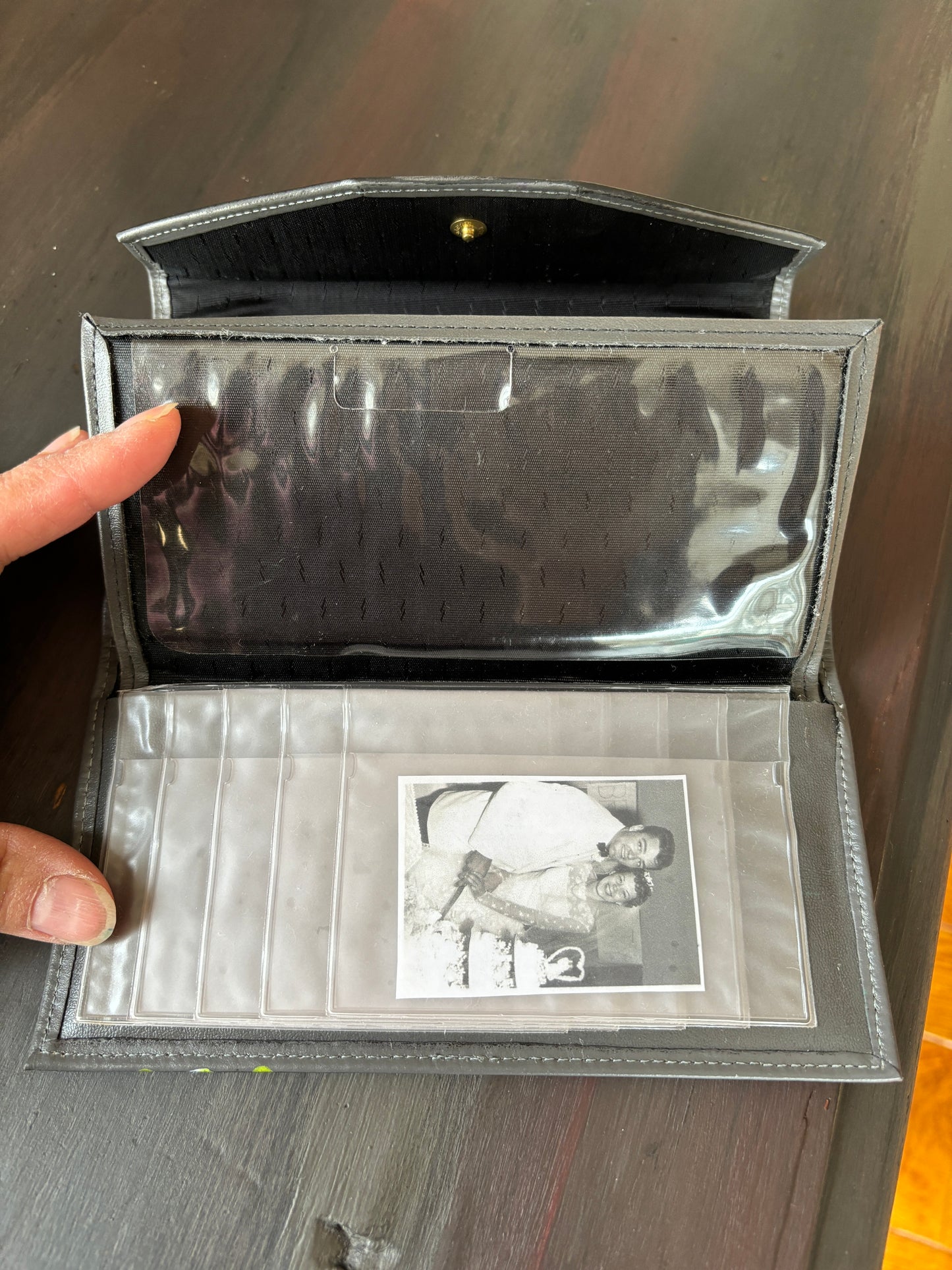 Wallet, Ladies, Black and Graffiti, Hand Painted, Leather Wallet