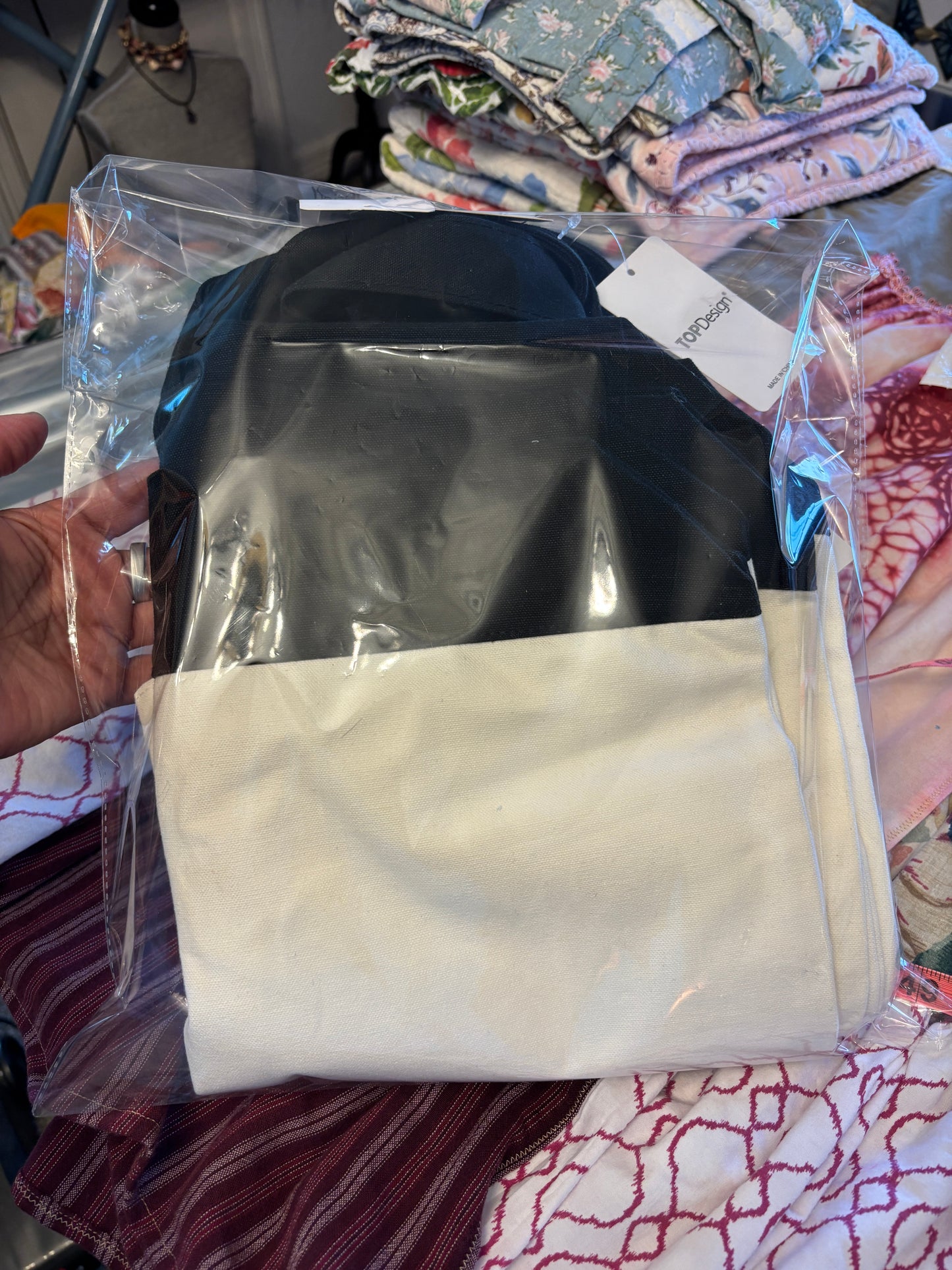 Blank Canvas Tote Bags, 100% Cotton, 18x15x4", Maker Ready, Lot of 6
