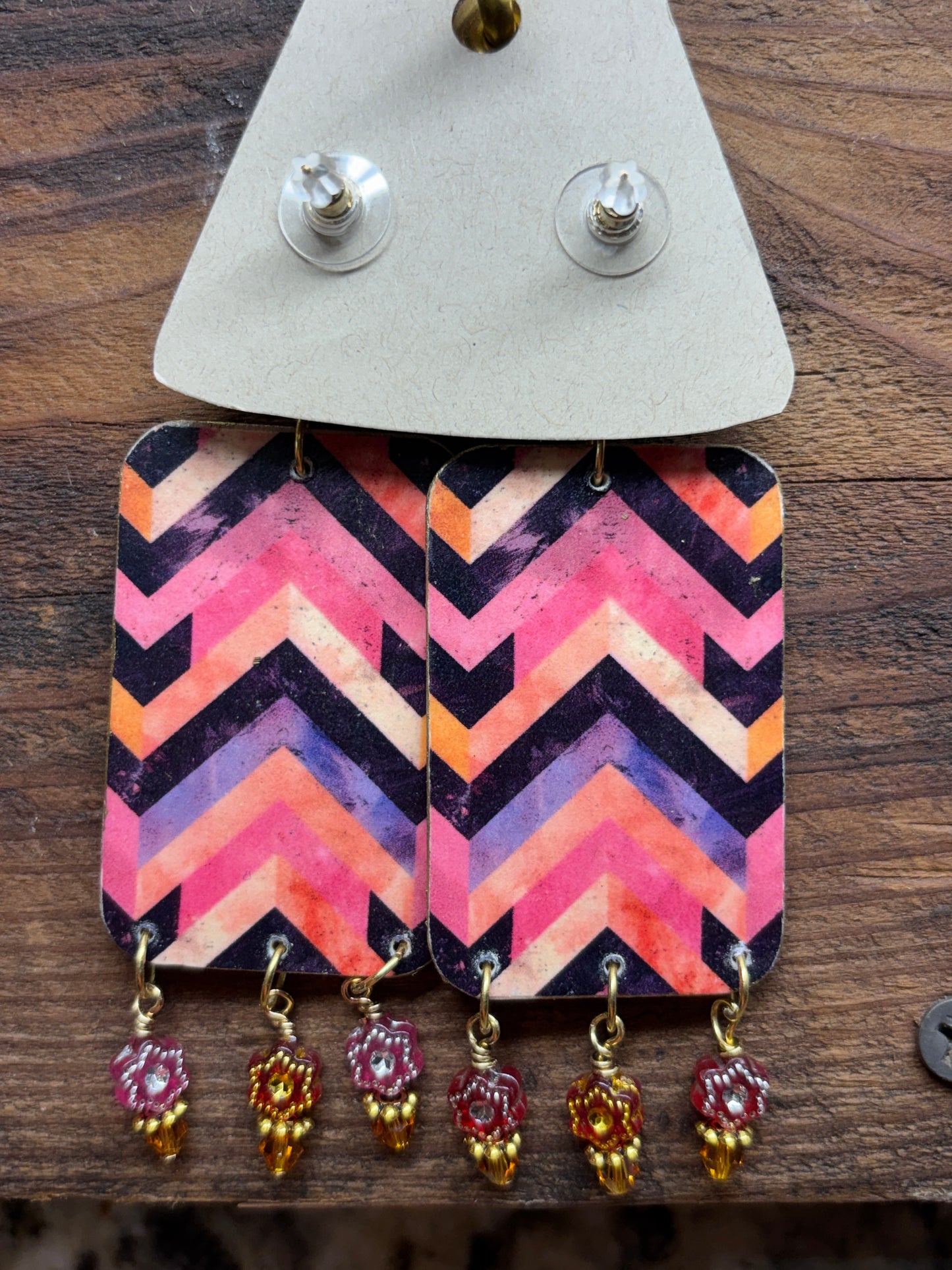Latina Mexican Art Earrings, Size Large 3.5" x 1.25", Lightweight Statement Earrings