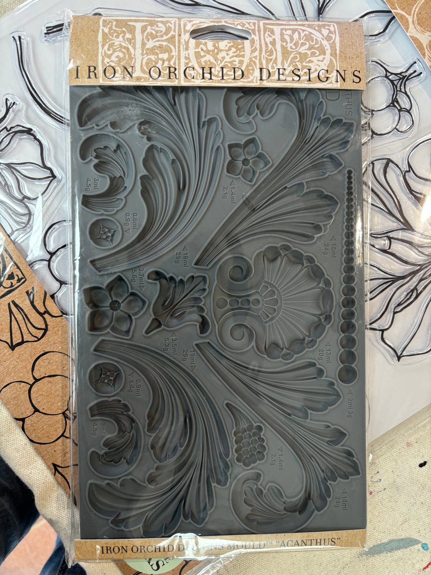 LOT OF @ IOD Acanthis Mould and Decor Stamp Grapes SALE CLOSE OUT