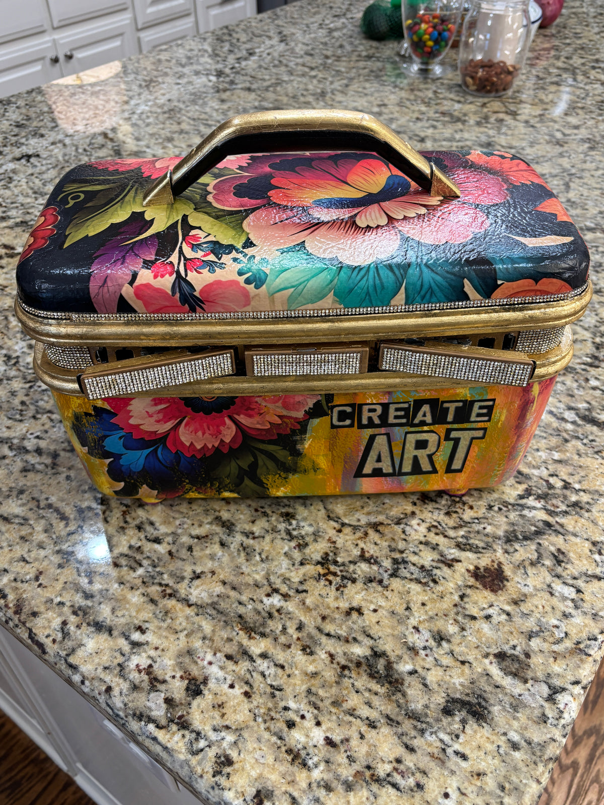 Up-Cycled Samsonite Train Case, Art Supply Travel Case