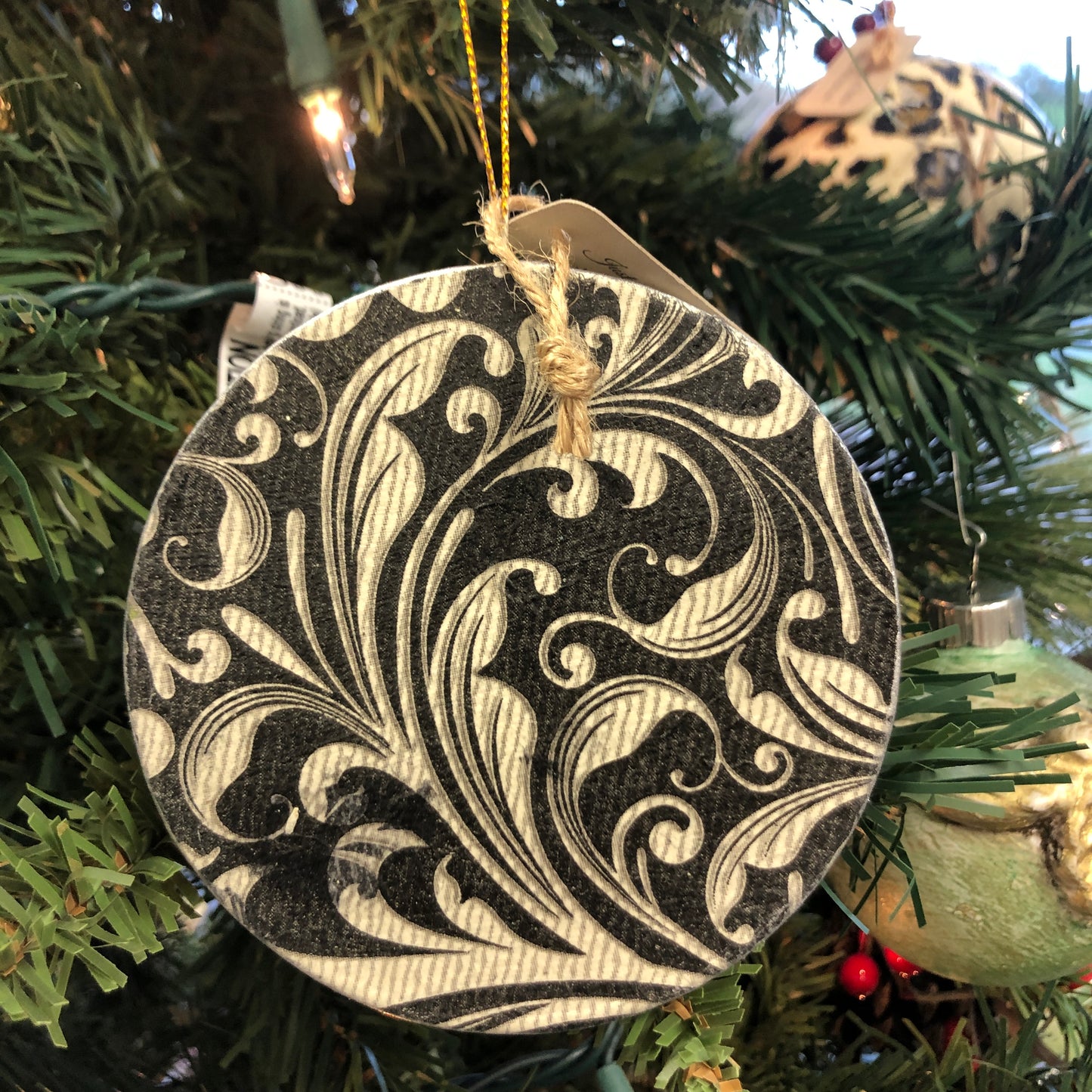 Set of 10 Paper Mache Decoupaged Handmade Christmas Ornaments, Vintage, Retro, Santa, Holiday