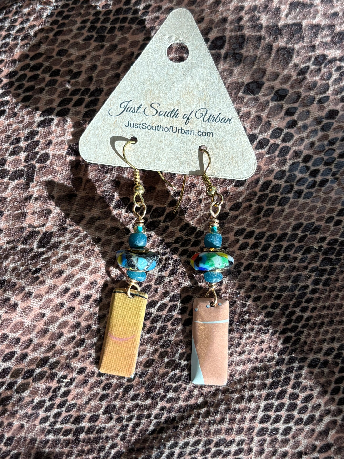 Tin Earring, Light Switch Plate Punches, Up-Cycled Wast Materials