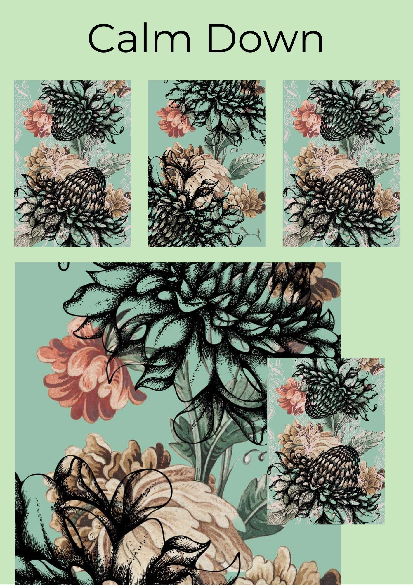 CALM DOWN, Made by Marley, Decoupage Papers, Set of 3 Sheets