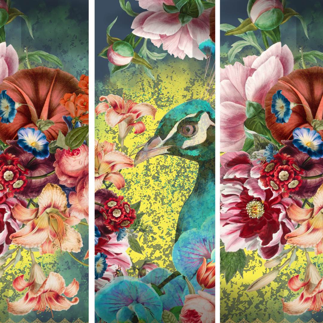 INDIAN GARDEN, Made by Marley, Decoupage Papers, Set of 3 Sheets