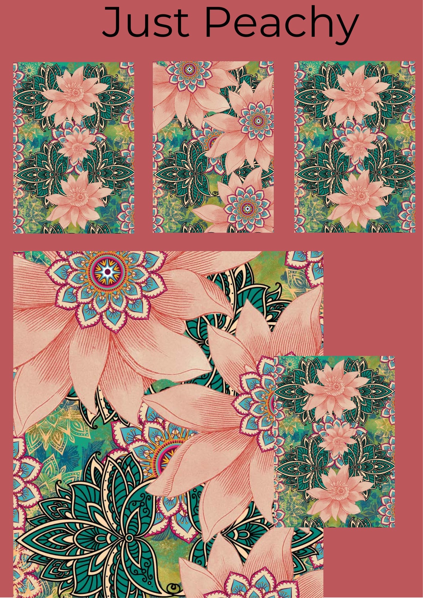 JUST PEACHY, Made by Marley, Decoupage Papers, Set of 3 Sheets
