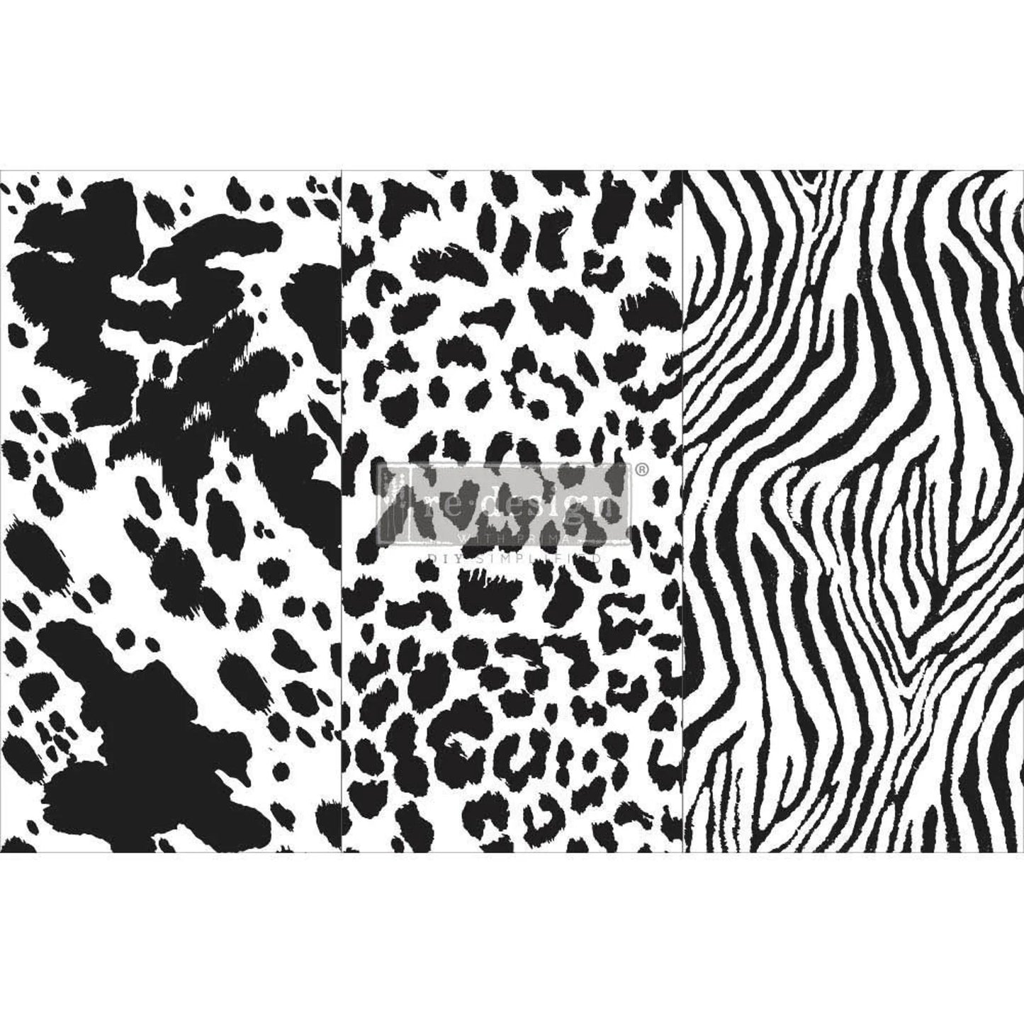 ANIMAL PATTERNS Furniture Transfer, Re-design with Prima, MINI Size, 3 sheets 6 x 12 ea BOUGAINVILLA