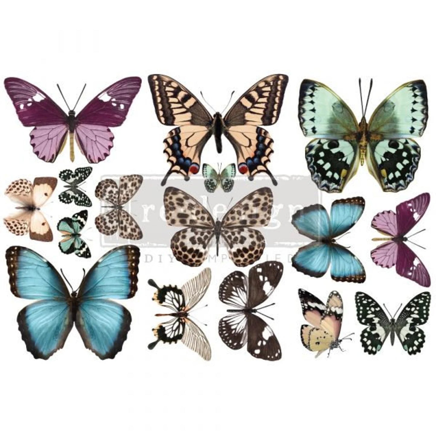 BUTTERFLY, Furniture Transfer, Re-design with Prima, MINI Size, 3 sheets 6 x 12 ea BOUGAINVILLA