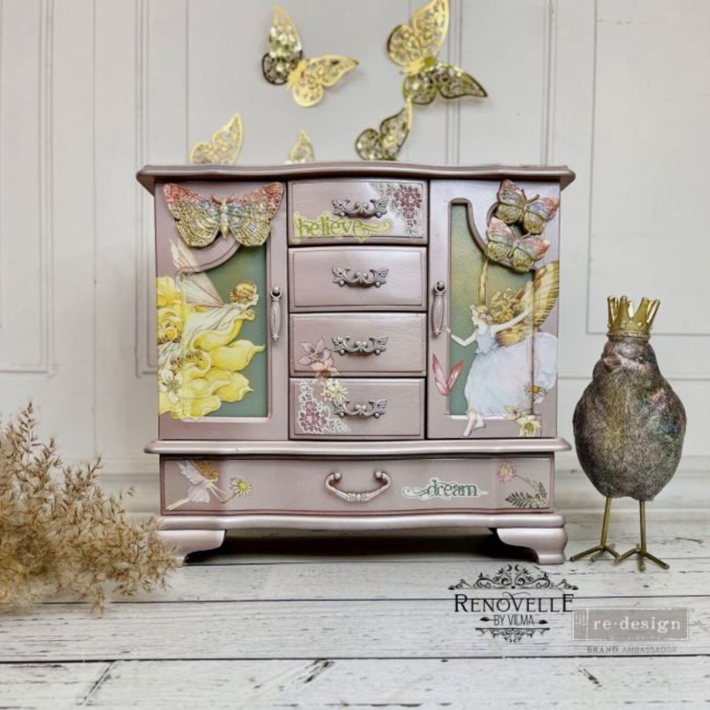 FAIRY FLOWERS Furniture Transfer, Re-design with Prima, MINI Size, 3 sheets 6 x 12 ea