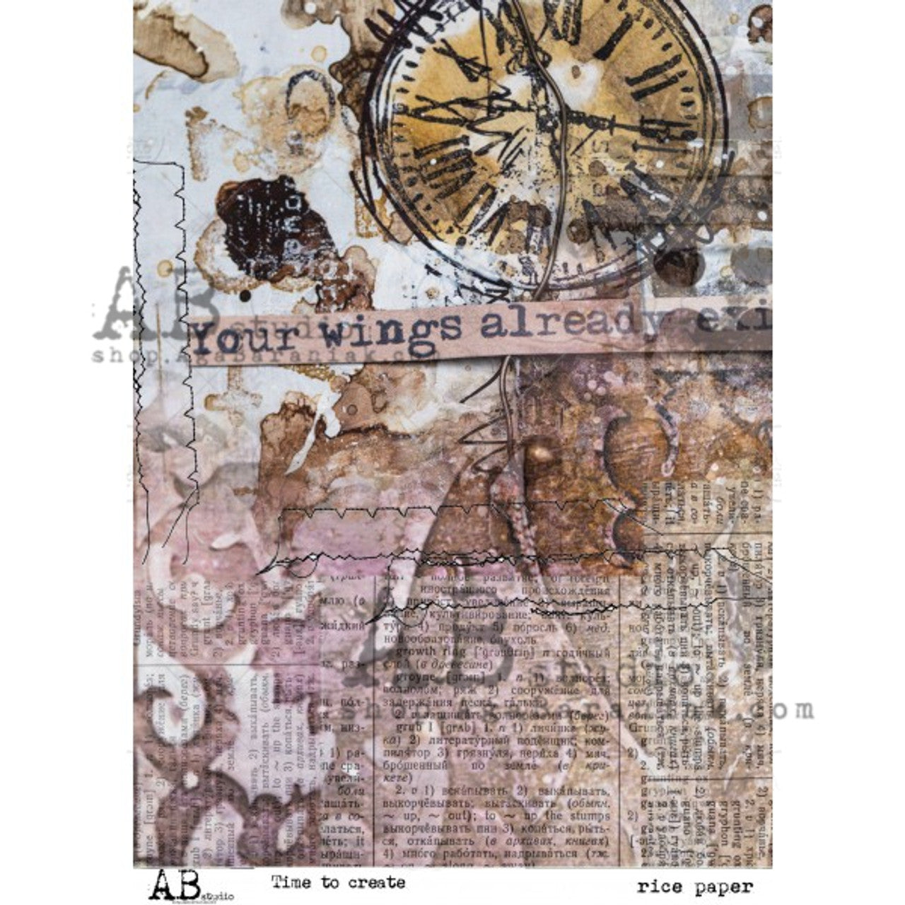 TIME TO CREATE 0016, Decoupage Fiber Paper, AB Studios Size A4