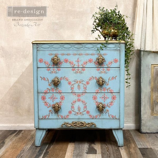 Annie Sloan Flower Garden, Furniture Transfer Decal by Re-Design with Prima, 24″X35″, CUT INTO 2 SHEETS