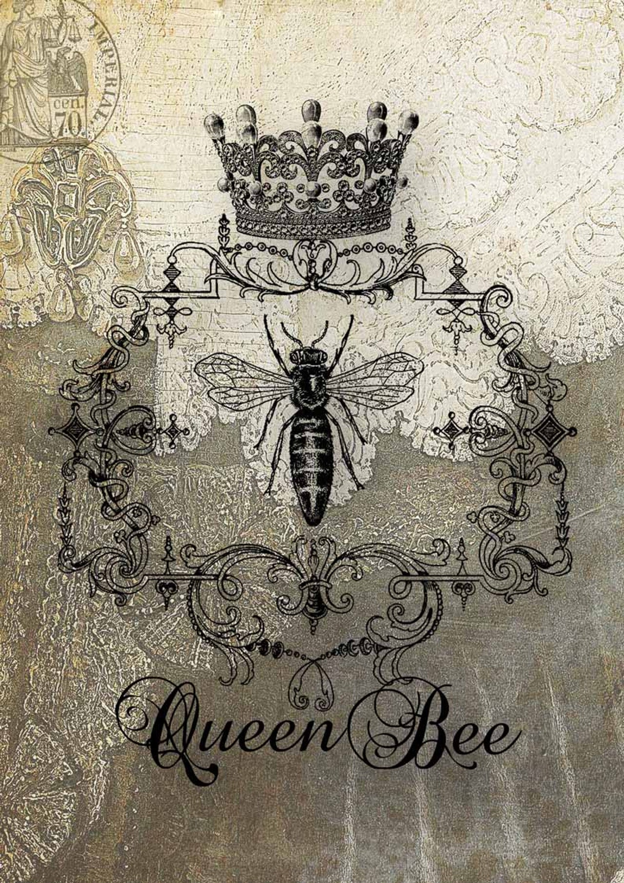 BEE HEIRLOOMS, Decoupage Fiber Paper, Decoupage Queen, Size A4