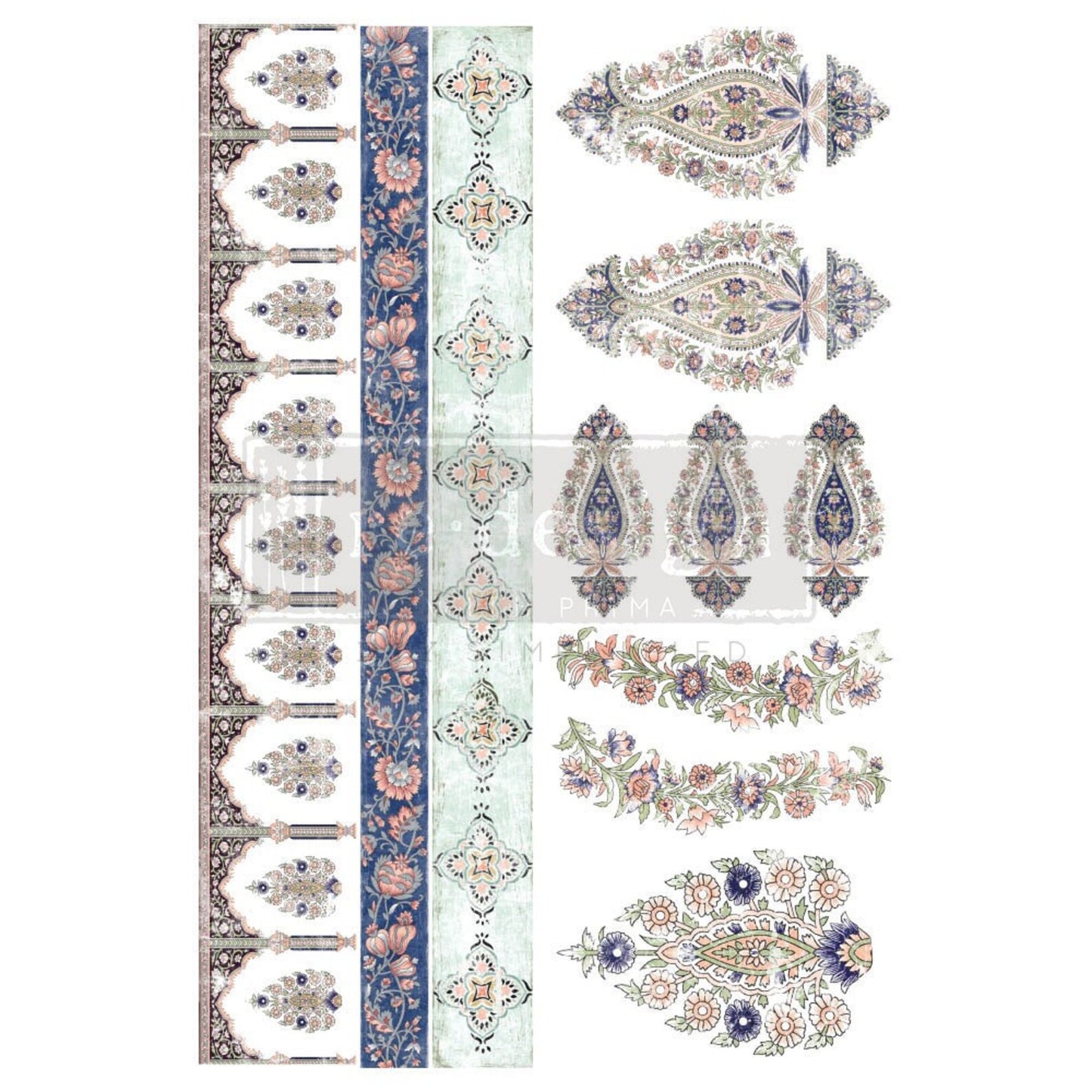 ELEGANT ACCENTS, Furniture Transfer Decal by Re-Design with Prima, 24″X35″, CUT INTO 3 SHEETS