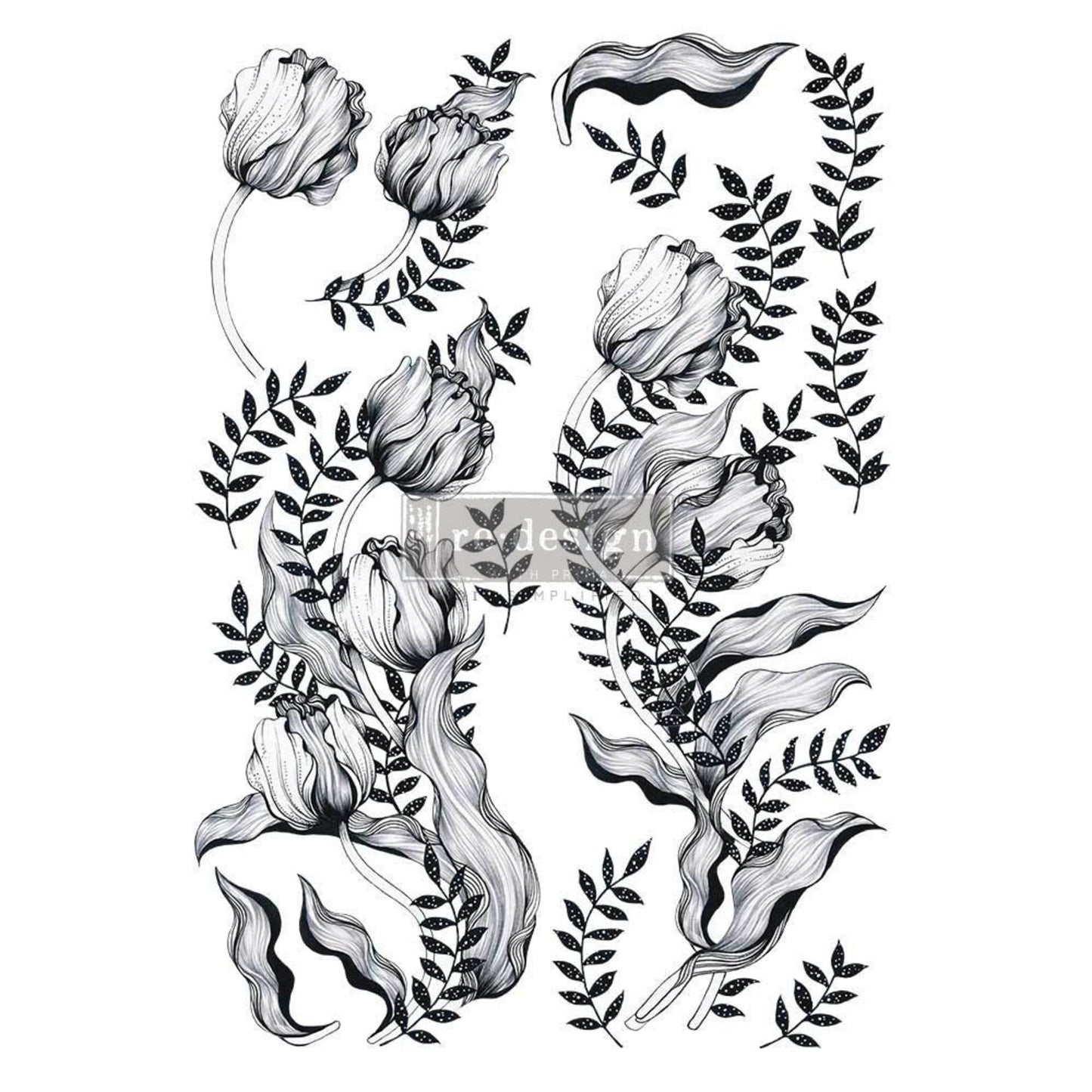 MONO TULIP, Furniture Transfer Decal by Re-Design with Prima, 24″X35″