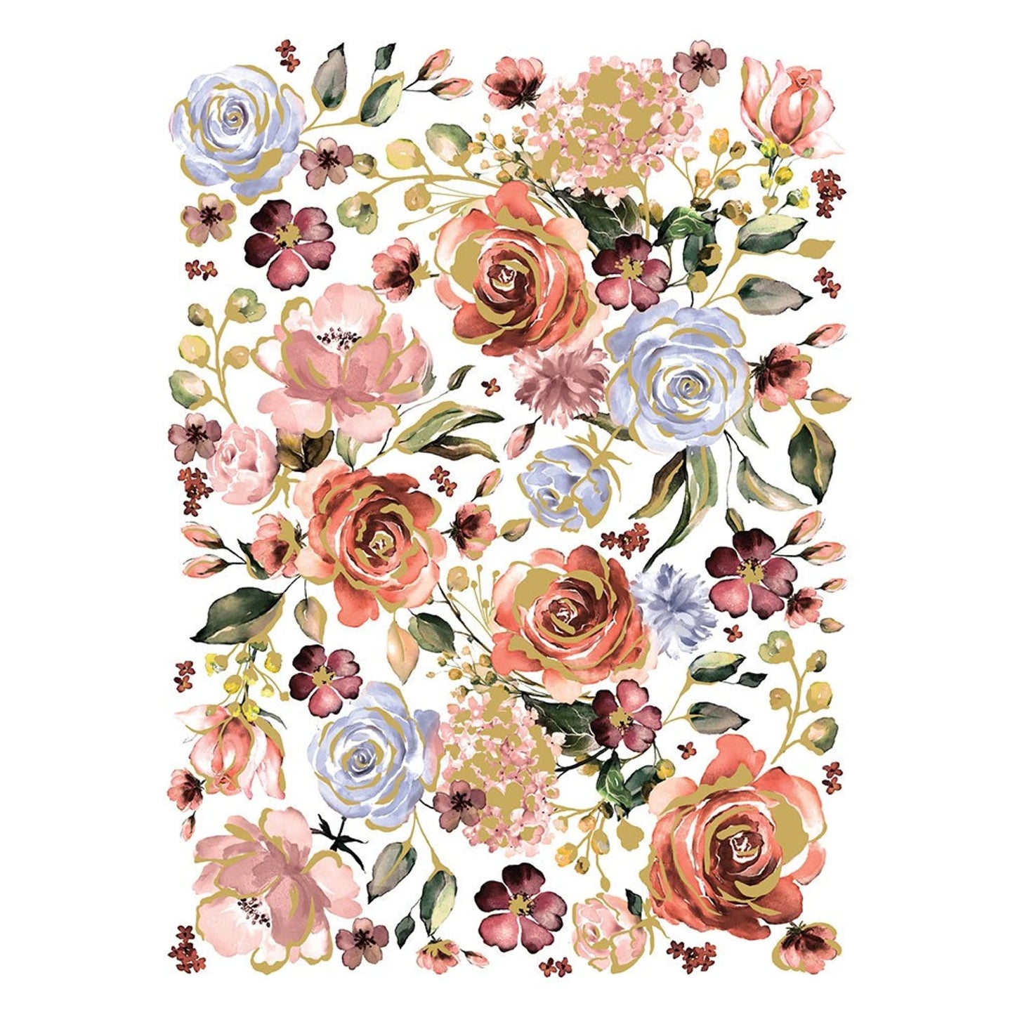 ROSE AND ROUGE, Furniture Transfer Decal by Re-Design with Prima, 24″X32″, CUT INTO 3 SHEETS