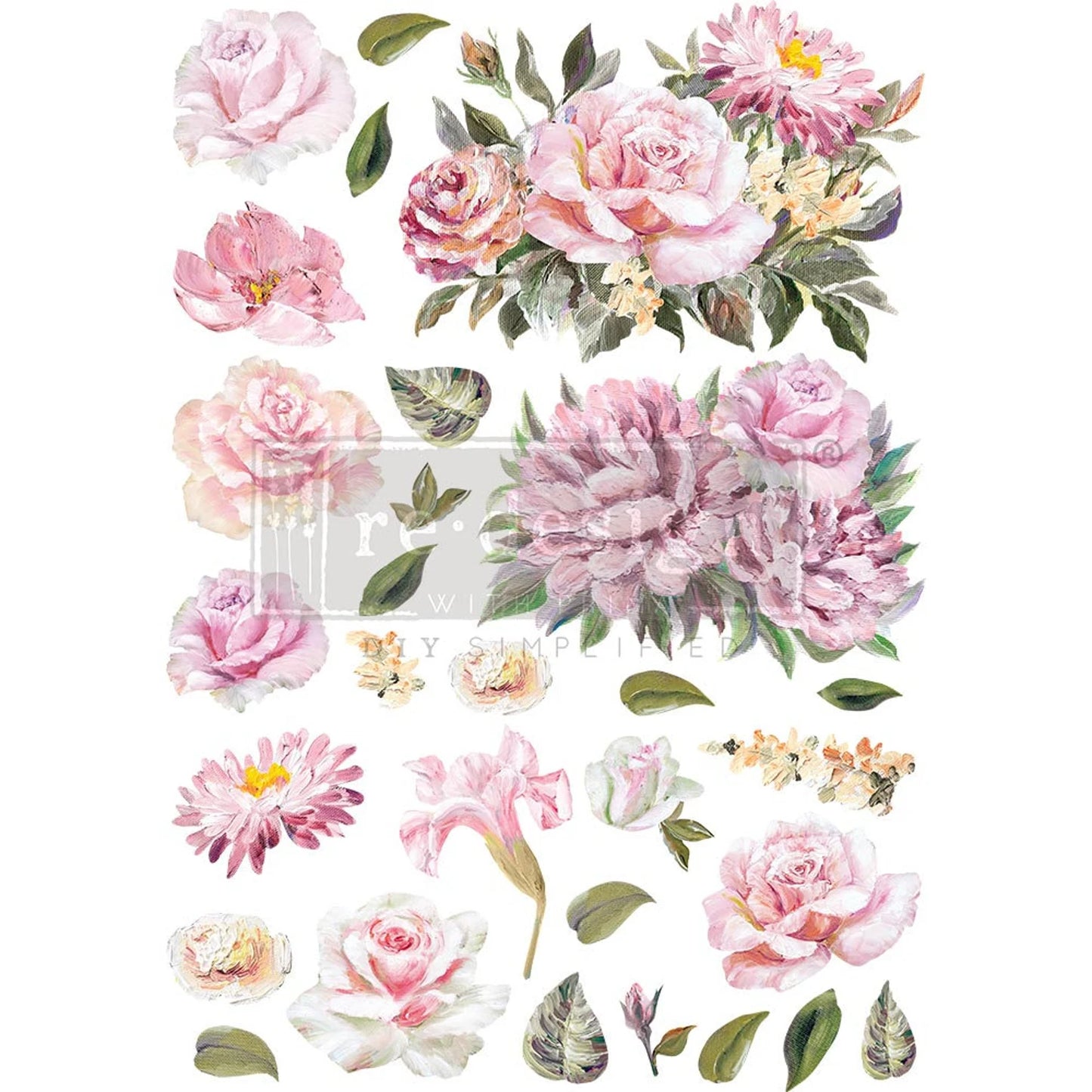 ROSE QUARTZ, Furniture Transfer Decal by Re-Design with Prima, 24″X35″