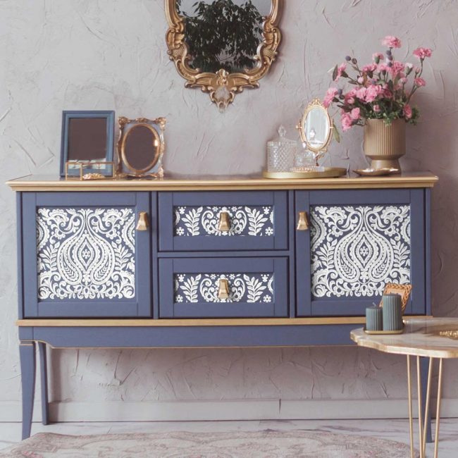 White Engraving, Furniture Transfer Decal by Re-Design with Prima, 24″X35″, CUT INTO 3 SHEETS