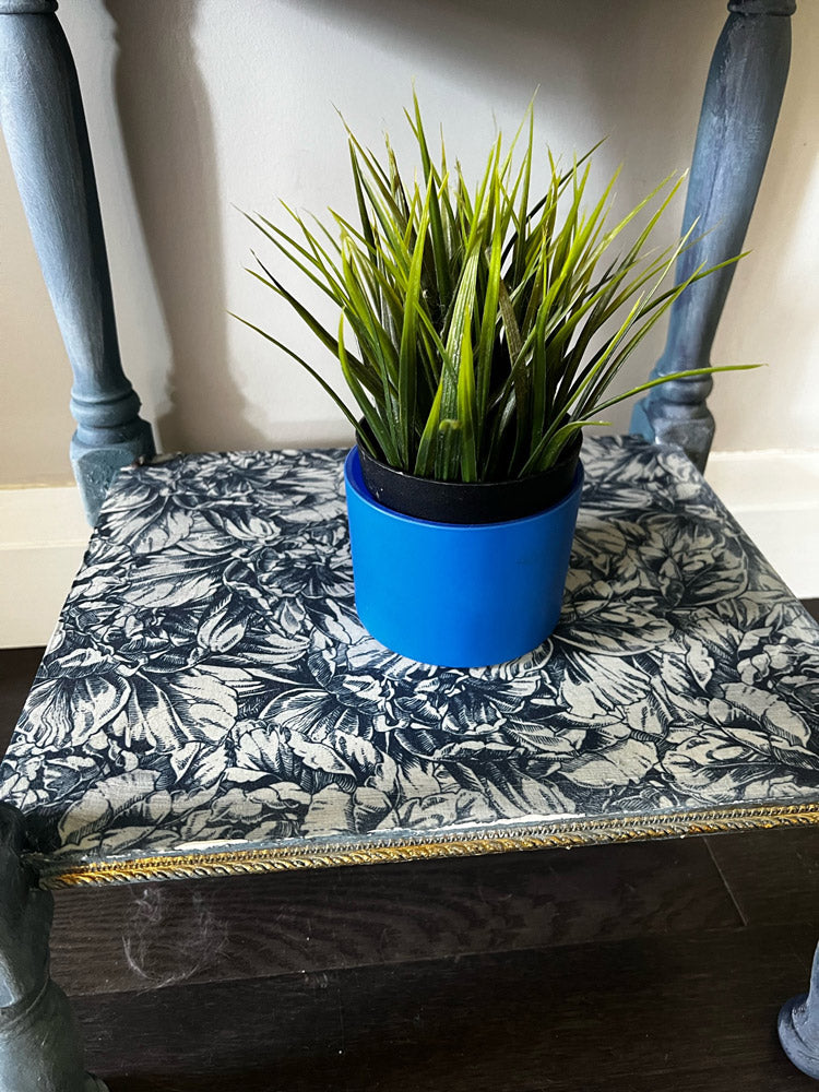 Blue Wallpaper, Decoupage Fiber Paper, Re-design with Prima, 1 sheet, A1 size, 23.4 x 33.1