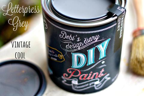DIY Paint Letterpress Grey Plastic Free Paint, Non Toxic, No VOC's