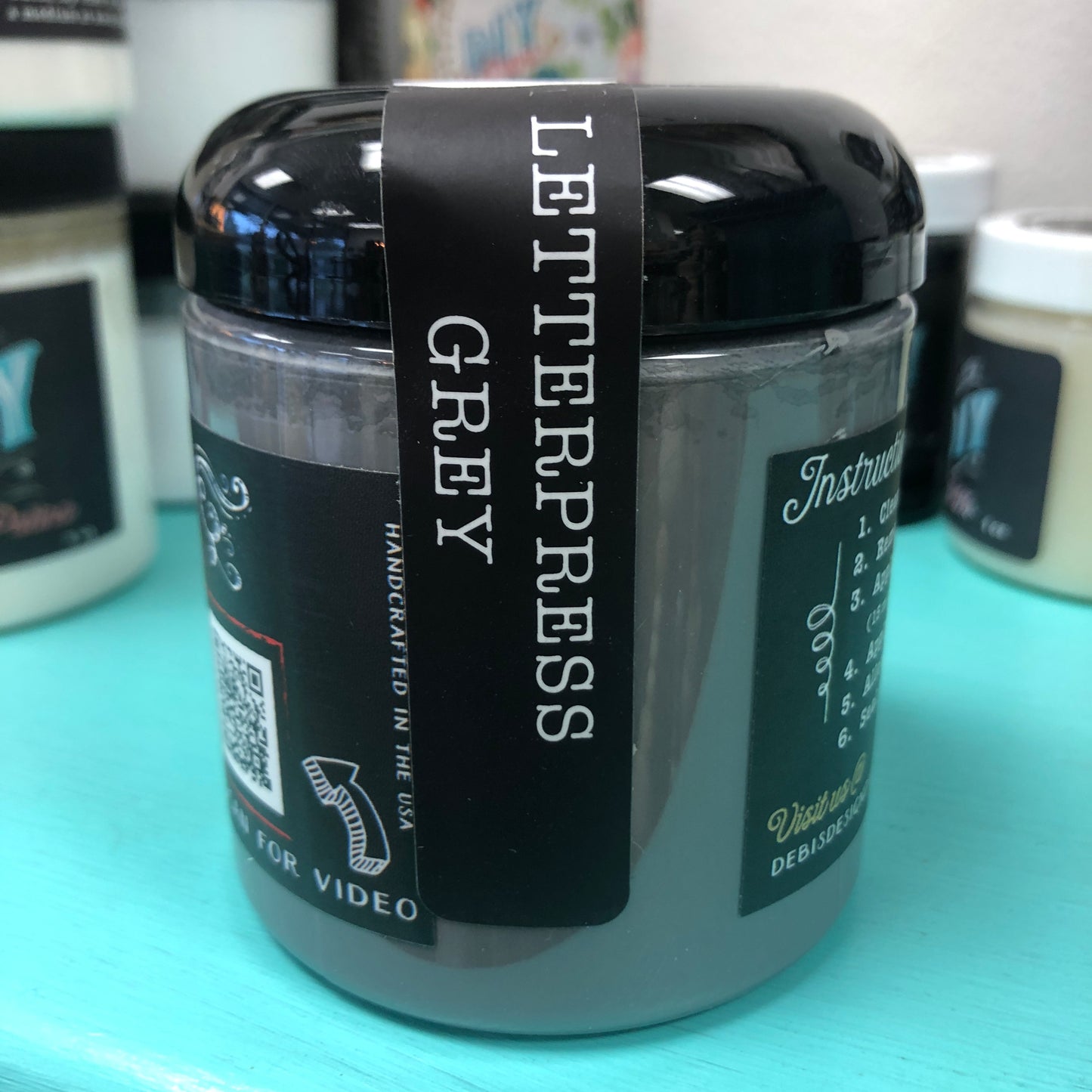 DIY Paint Letterpress Grey Plastic Free Paint, Non Toxic, No VOC's