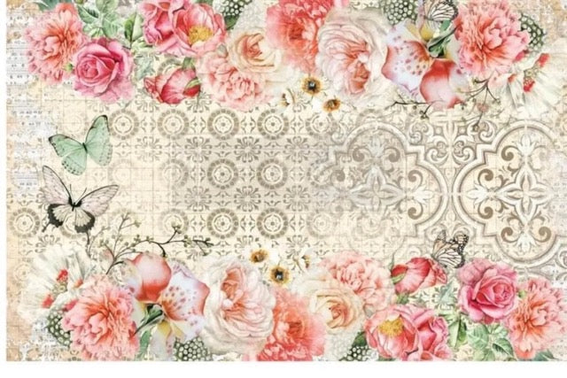 Living Coral, Decoupage Fibrous Tissue Paper, 1 sheet 19 x30"