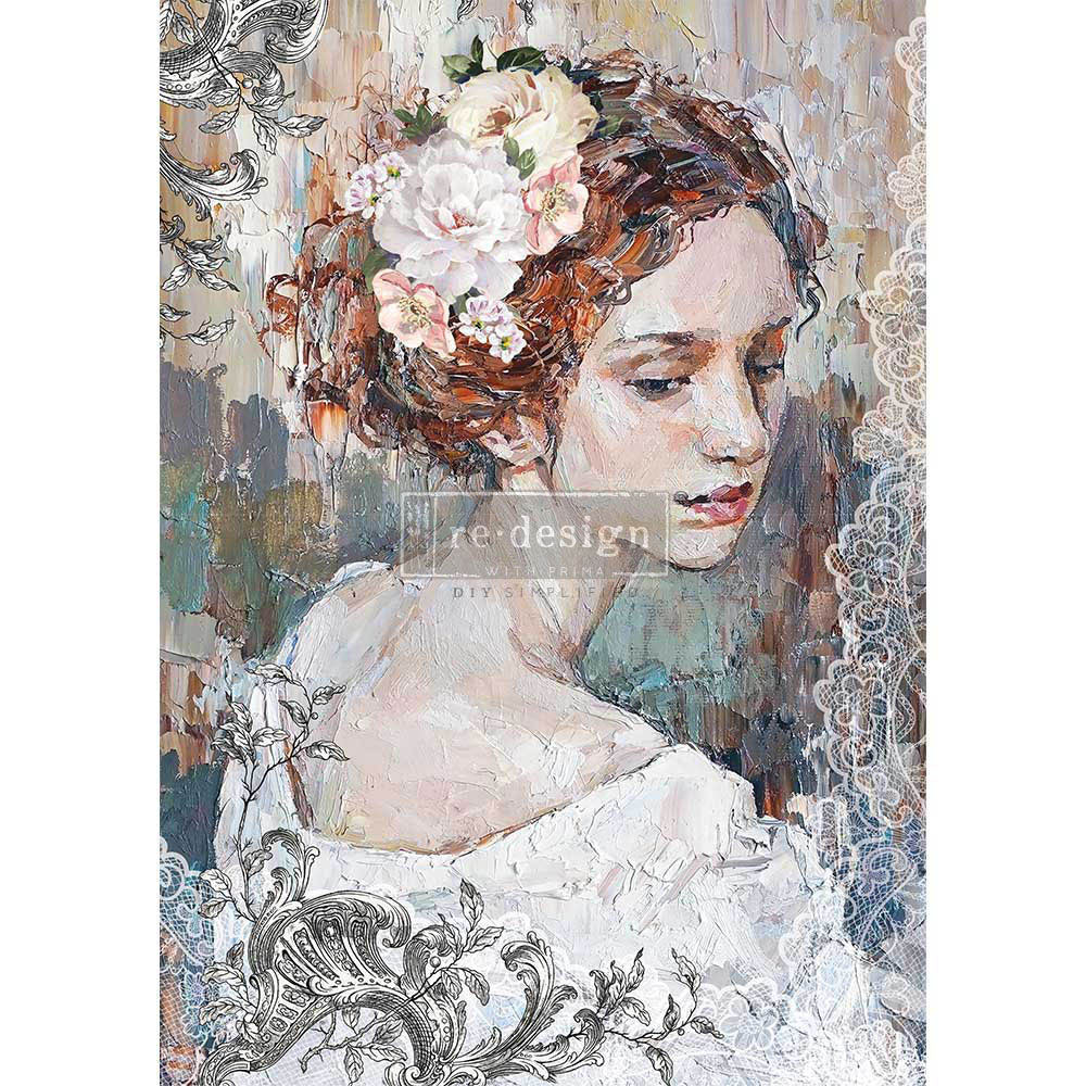 Peaceful Ponder, Decoupage Fiber Paper, Re-design with Prima, – 1 SHEET, A1 SIZE, 23.4 x 33.1