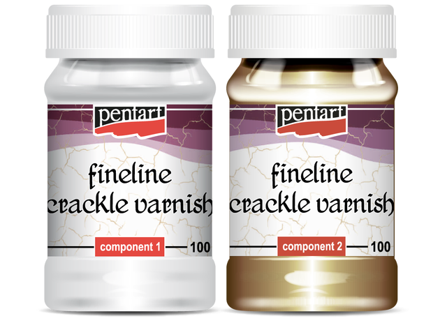 Fine Line Crackle Varnish SET 100 ML (MEDIUM) Pentart