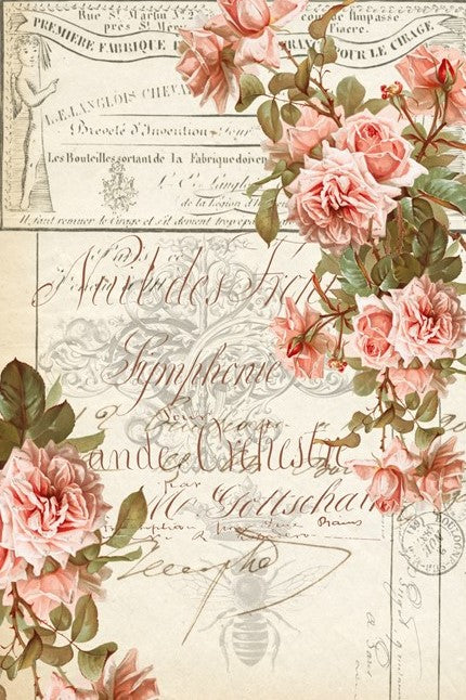 FLORAL EPHERMA Decoupage Paper by Roycycled 20 x 30 inches
