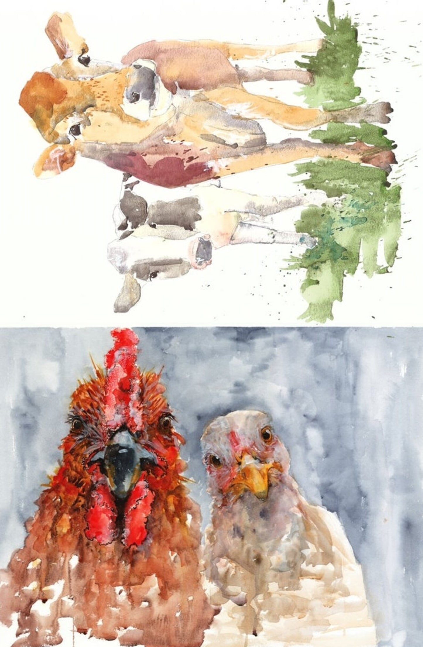 FARM ANIMALS Decoupage Paper by Roycycled 20 x 30 inches