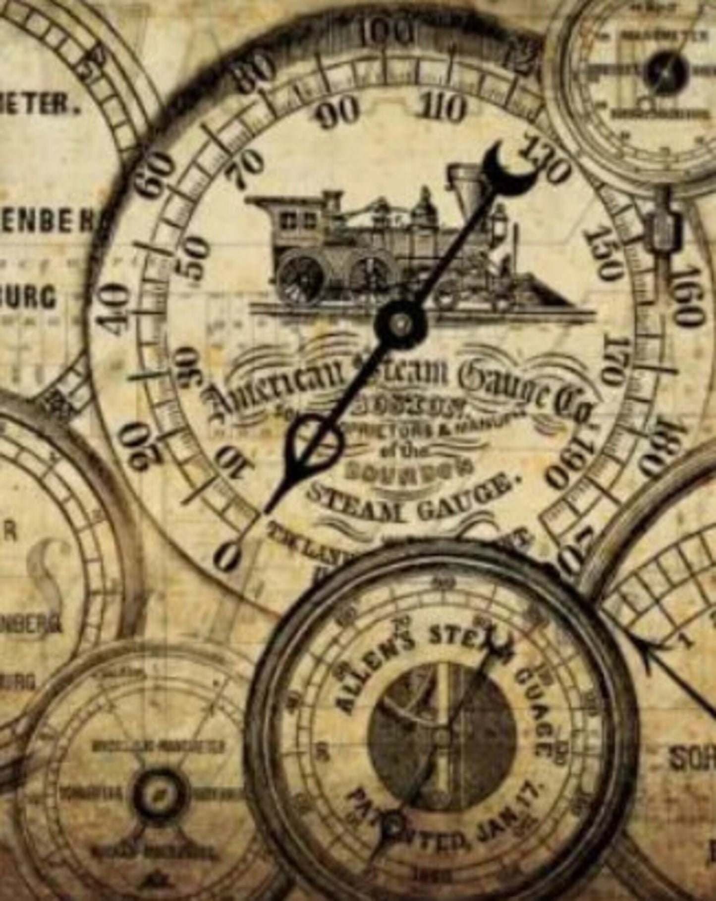 GRUNGE METERS Decoupage Paper by Roycycled 20 x 30 inches