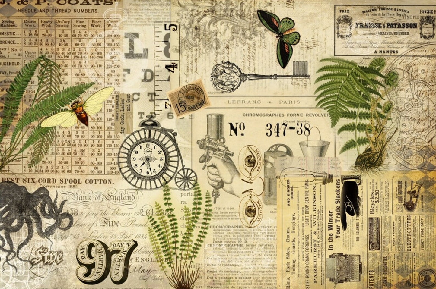 INDUSTRIAL MASTERBOARD Decoupage Paper by Roycycled 20 x 30 inches