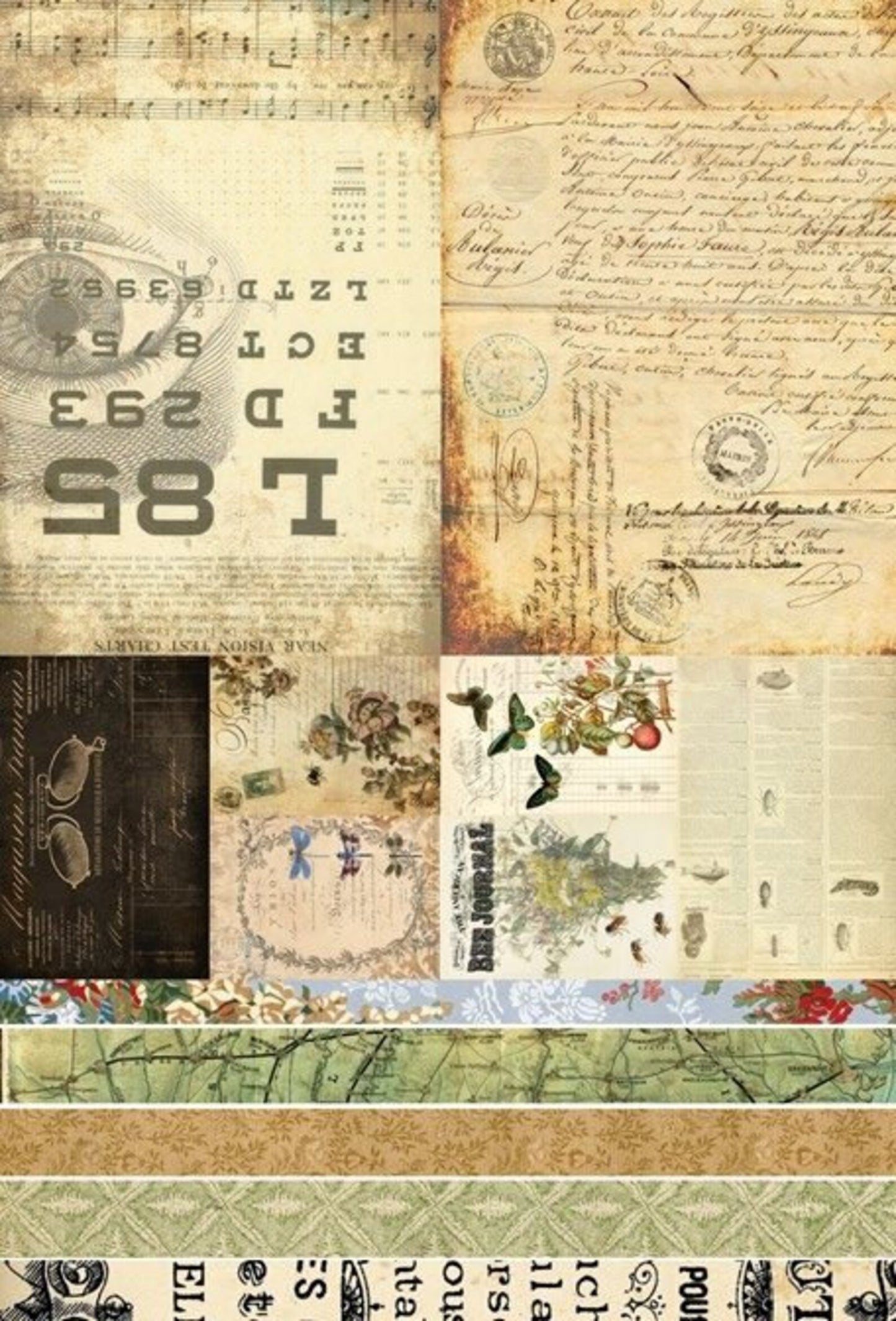 JUNK JOURNAL PROJECT BLOCKS Decoupage Paper by Roycycled 20 x 30 inches