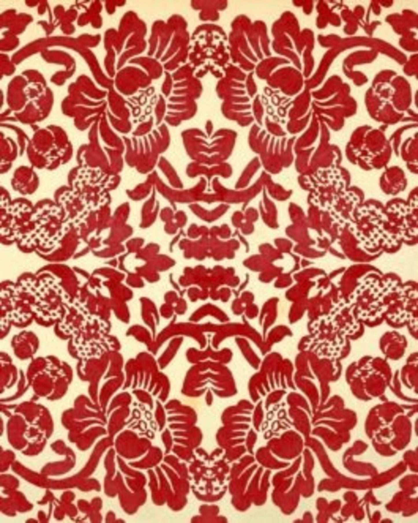 RED DAMASK Decoupage Paper by Roycycled 20 x 30 inches