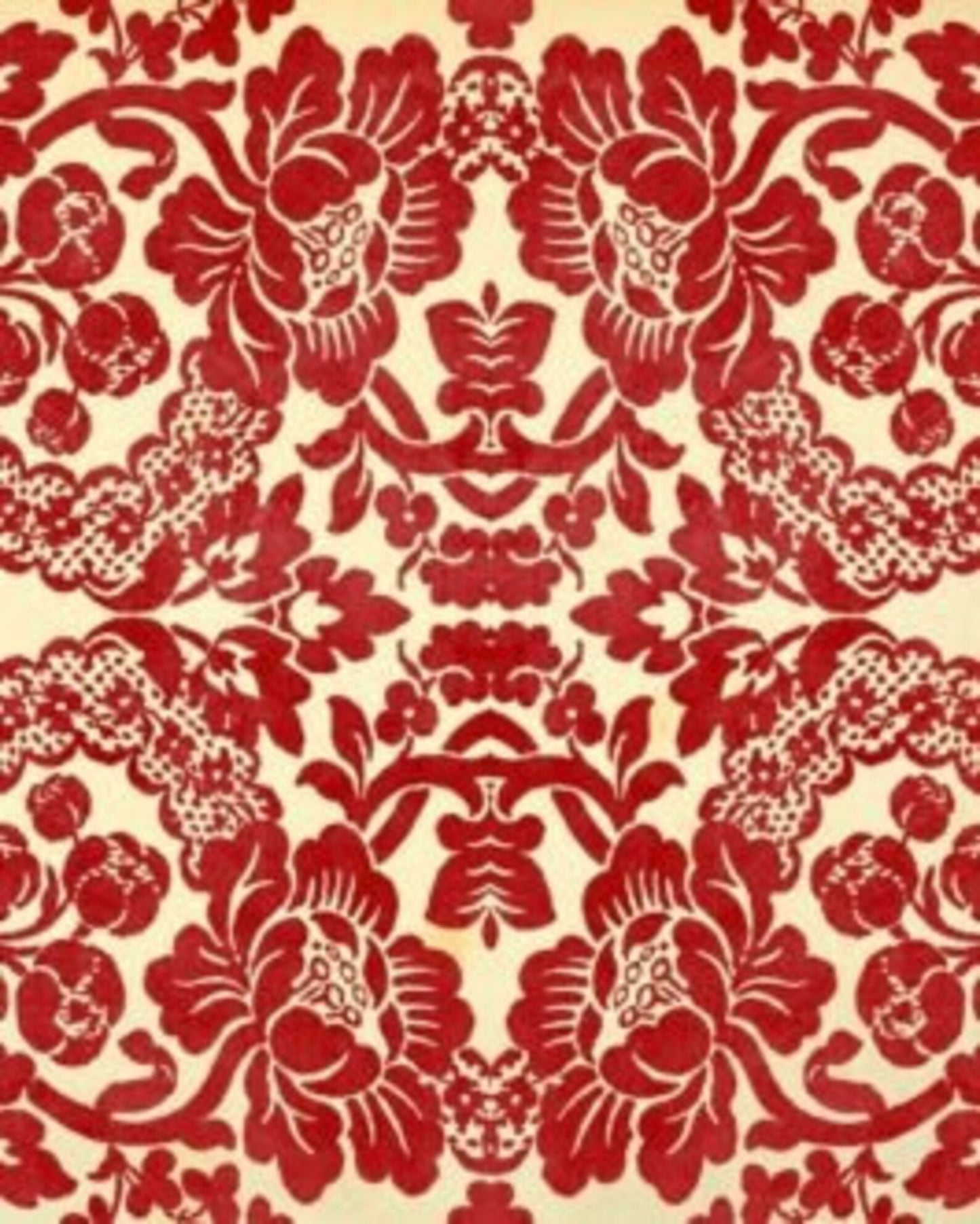 RED DAMASK Decoupage Paper by Roycycled 20 x 30 inches